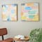 24" x 24" Multi-Colored Layered Geometric Shapes Abstract Canvas Framed Wall Art Set